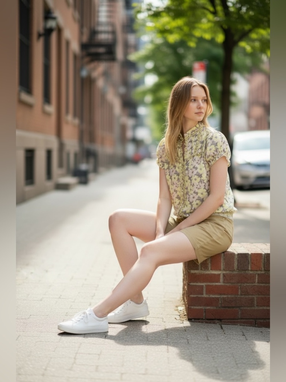 Fossil Yellow and Green Floral Blouse - Picture 4 of 12
